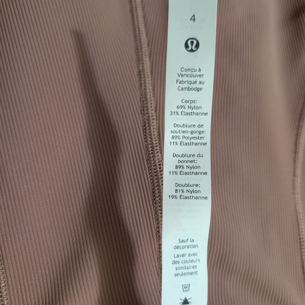 Lululemon Ribbed Contoured Yoga Unitard 6" Length Spiced Chai - Picture 5 of 7